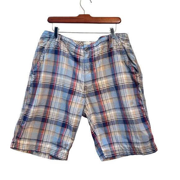 Aeropostale Men's Size 34 Casual Preppy Plaid Shorts Beige, Blue, Red, Khaki A87 - Picture 1 of 8